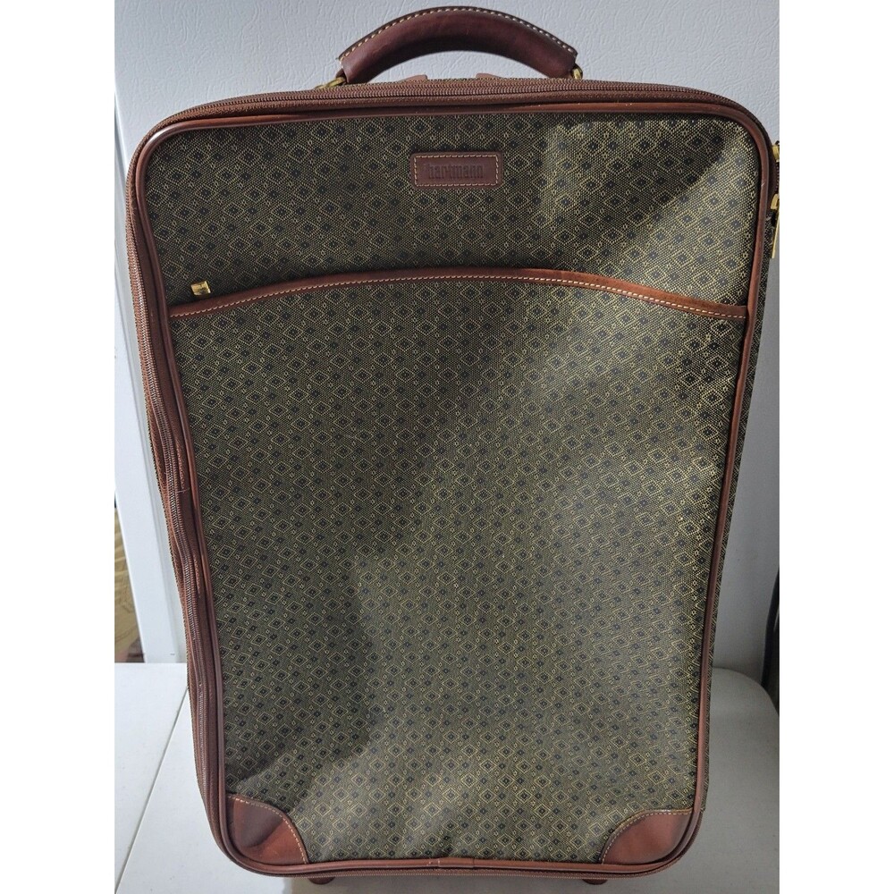 Hartmann Wings Diamond Jacquard Leather Accents 22" Wheeled Carry On Suitcase